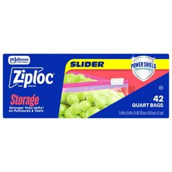 Ziploc Slider Quart Storage Bags with Power Shield Technology - 42ct