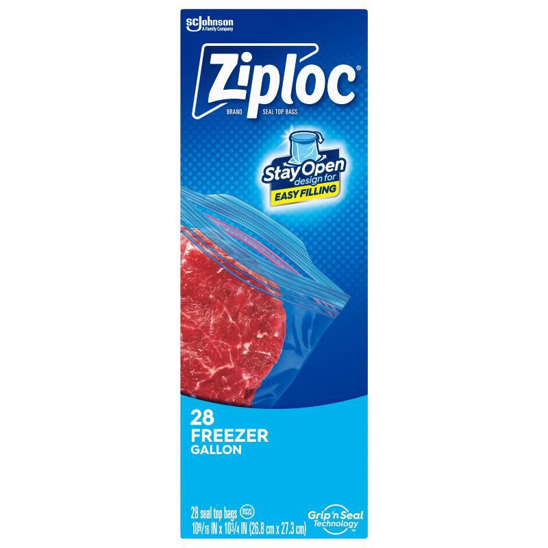 slide 3 of 16, Ziploc Freezer Gallon Bags with Grip 'n Seal Technology - 28ct, 28 ct