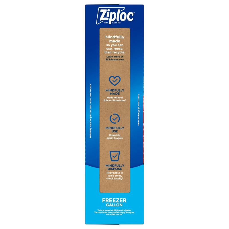 slide 15 of 16, Ziploc Freezer Gallon Bags with Grip 'n Seal Technology - 28ct, 28 ct