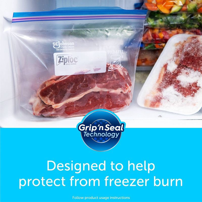 slide 8 of 16, Ziploc Freezer Gallon Bags with Grip 'n Seal Technology - 28ct, 28 ct