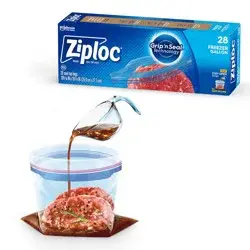 Ziploc Freezer Gallon Bags with Grip 'n Seal Technology - 28ct