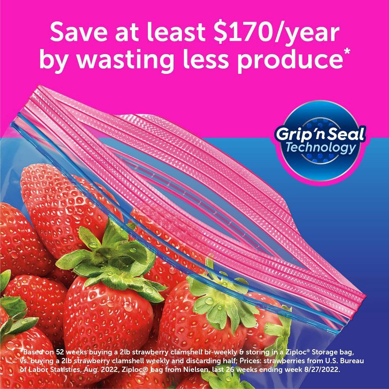 slide 12 of 16, Ziploc Storage Quart Bags with Grip 'n Seal Technology - 48ct, 48 ct