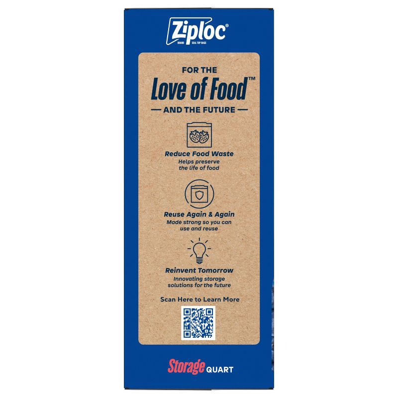 slide 13 of 13, Ziploc Quart Storage Bags for Food Preservation and Meal Prep - 48ct, 48 ct