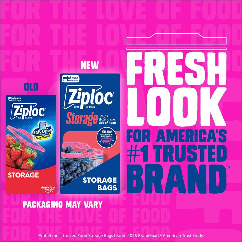 slide 4 of 13, Ziploc Quart Storage Bags for Food Preservation and Meal Prep - 48ct, 48 ct