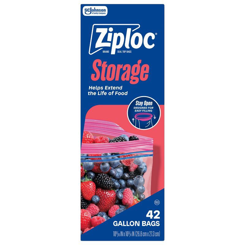 slide 4 of 12, Ziploc Gallon Storage Bags with Grip 'n Seal Technology - 42ct, 42 ct