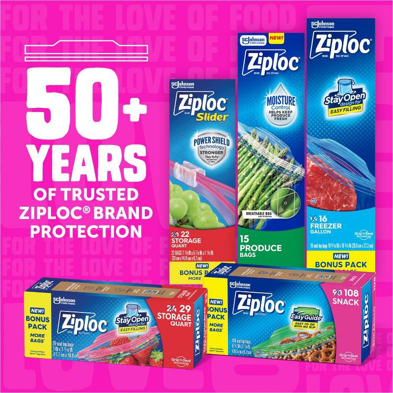 slide 10 of 14, Ziploc Gallon Storage Bags for Food Preservation and Meal Prep - 42ct, 42 ct