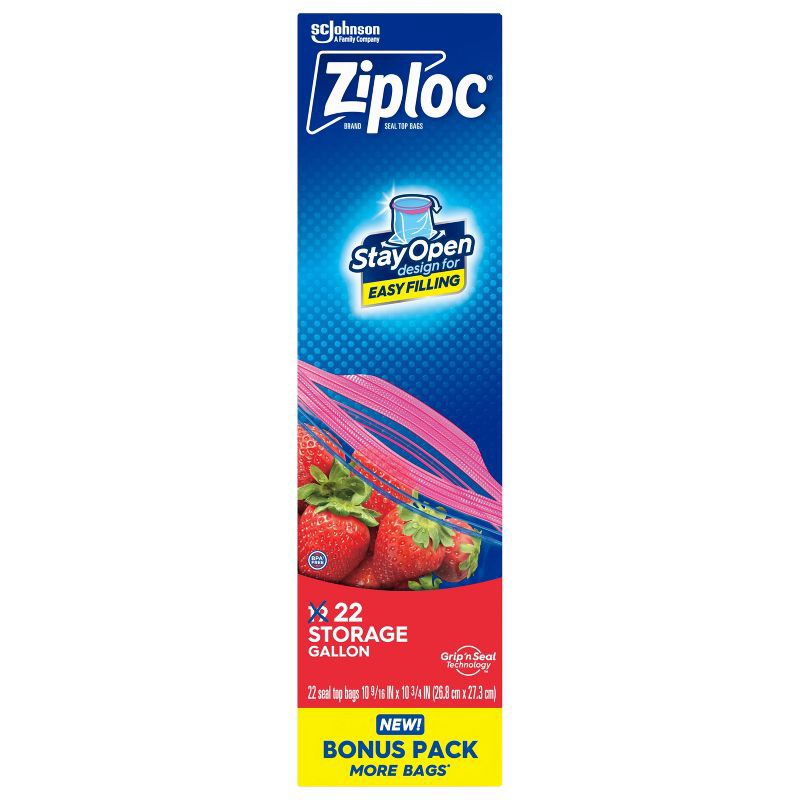 slide 4 of 15, Ziploc Storage Gallon Bags with Grip 'n Seal Technology - 22ct, 19 ct