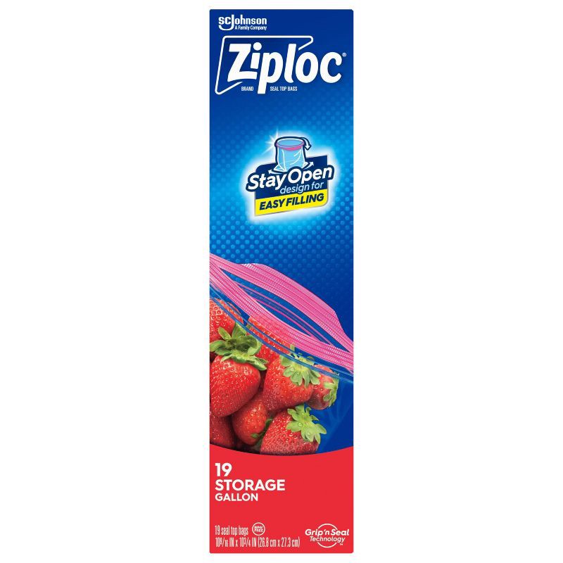 slide 3 of 17, Ziploc Storage Gallon Bags with Grip 'n Seal Technology - 19ct, 19 ct