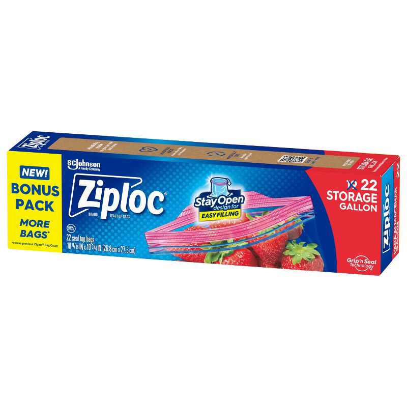 slide 3 of 15, Ziploc Storage Gallon Bags with Grip 'n Seal Technology - 22ct, 19 ct