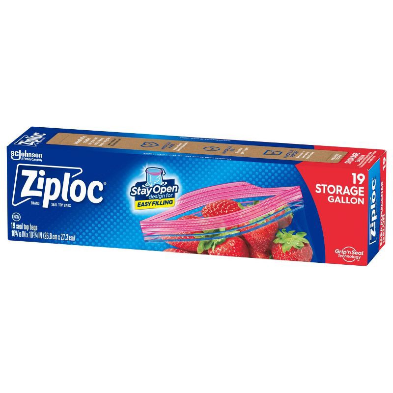 slide 14 of 17, Ziploc Storage Gallon Bags with Grip 'n Seal Technology - 19ct, 19 ct