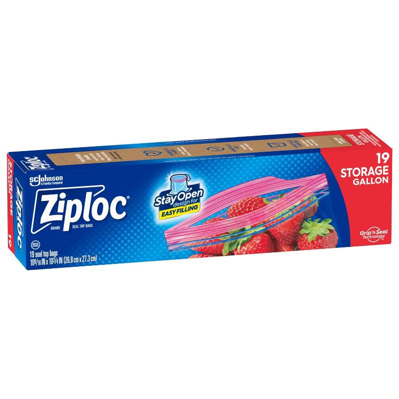 slide 15 of 17, Ziploc Storage Gallon Bags with Grip 'n Seal Technology - 19ct, 19 ct