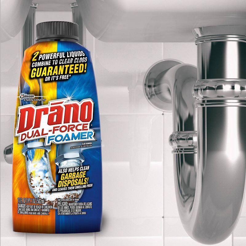 slide 2 of 14, Drano Dual-Force Clog Remover - 17oz, 17 oz