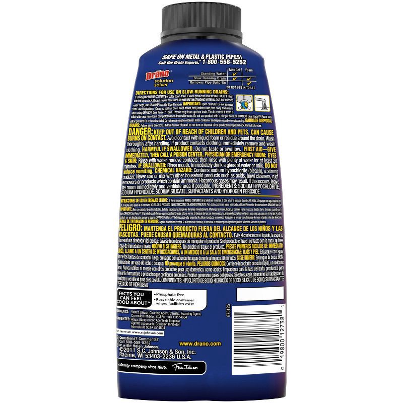 slide 3 of 14, Drano Dual-Force Clog Remover - 17oz, 17 oz