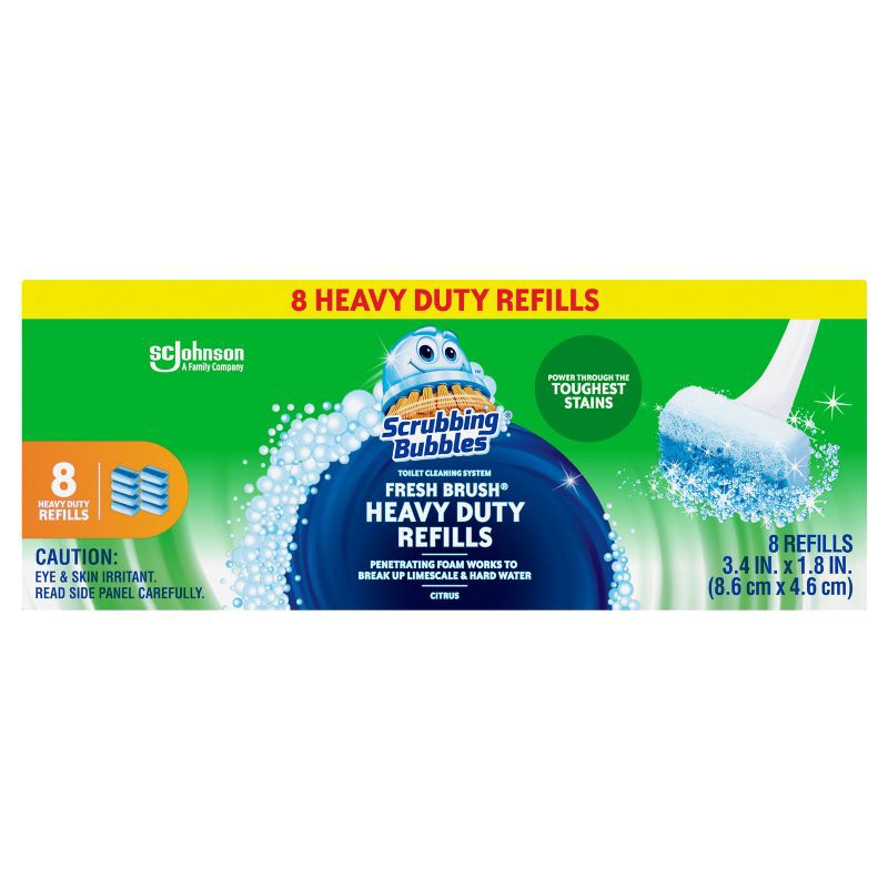 slide 3 of 9, Scrubbing Bubbles Fresh Brush Heavy Duty Toilet Bowl Cleaner Refills - 8ct, 8 ct