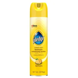 Pledge Expert Care Multi Surface Enhancing Furniture Polish Spray - Lemon - 9.7oz: Aluminum-Free, Dye-Free, Paraben-Free