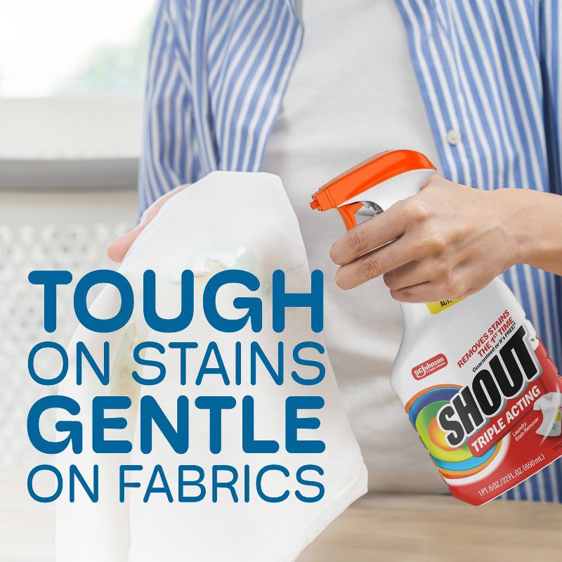 slide 7 of 12, Shout Triple-Acting Laundry Stain Remover Refill - 60 fl oz, 60 fl oz