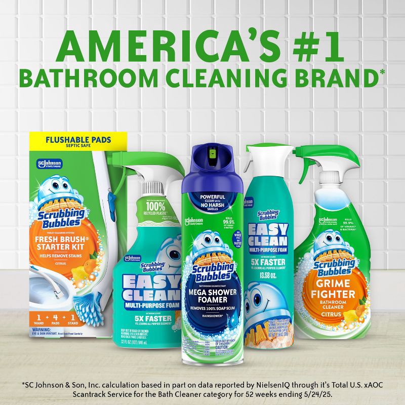 slide 9 of 11, Scrubbing Bubbles Fresh Gel Toilet Bowl Cleaner Stamps - Rainshower - 6ct, 6 ct