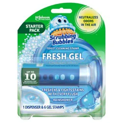 Scrubbing Bubbles Fresh Gel Toilet Bowl Cleaner Stamps - Rainshower - 6ct