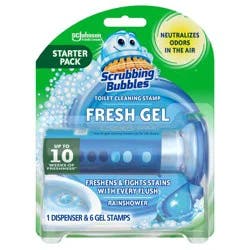 Scrubbing Bubbles Fresh Gel Toilet Bowl Cleaner Stamps - Rainshower - 6ct