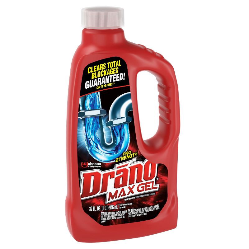 slide 13 of 14, Drano Max Gel Unscented Drain Cleaner & Clog Remover - 32 fl oz, 32 fl oz