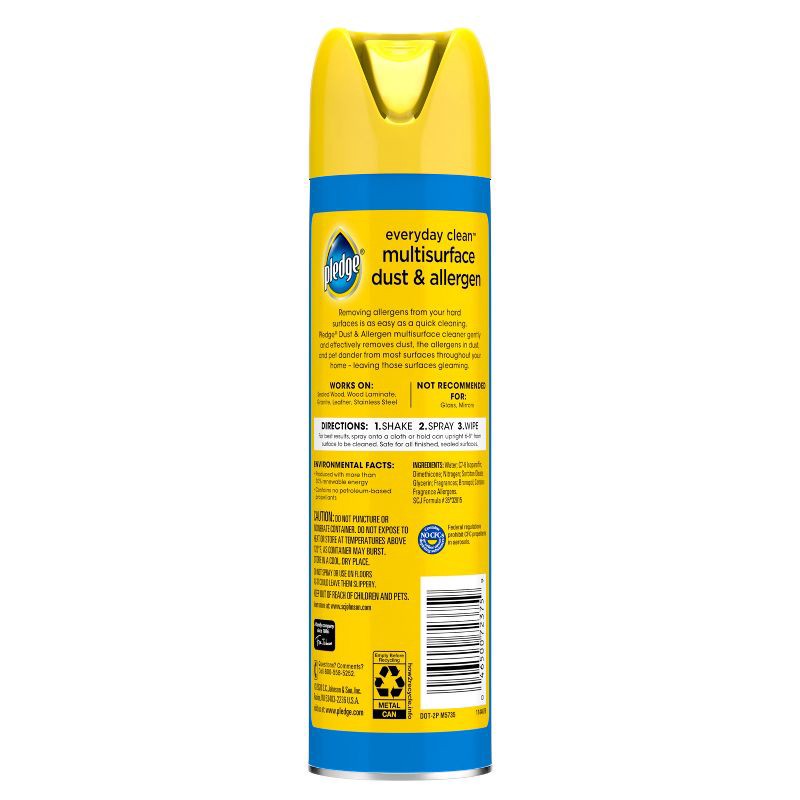 slide 3 of 10, Pledge Lemon Aerosol Dust & Allergen Multisurface Cleaner - 9.7oz, 9.7 oz