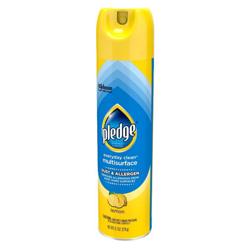 slide 9 of 11, Pledge Everyday Clean Dust & Allergen Multi Surface Cleaner Aerosol - Lemon - 9.7oz, 9.7 oz