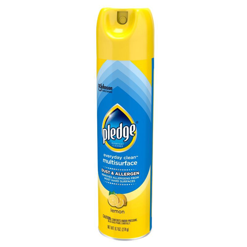 slide 9 of 10, Pledge Lemon Aerosol Dust & Allergen Multisurface Cleaner - 9.7oz, 9.7 oz
