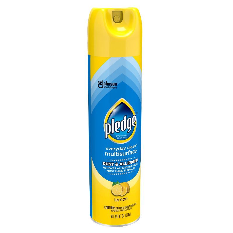 slide 10 of 11, Pledge Everyday Clean Dust & Allergen Multi Surface Cleaner Aerosol - Lemon - 9.7oz, 9.7 oz