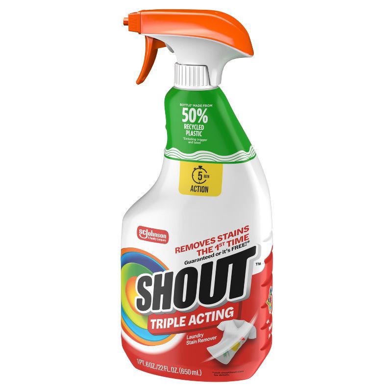 slide 13 of 13, Shout Triple-Acting Laundry Stain Remover Spray - 22 fl oz, 22 fl oz