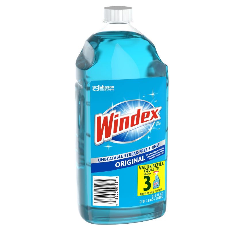 slide 13 of 13, Windex Original Blue Glass Cleaner Refill Bottle - 67.6 fl oz, 67.6 fl oz