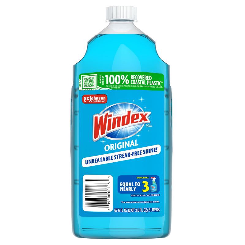 slide 4 of 13, Windex Original Blue Glass Cleaner Refill Bottle - 67.6 fl oz, 67.6 fl oz