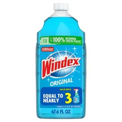 Windex Original Blue Window and Glass Cleaner Refill Bottle - 67.6 fl oz