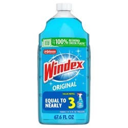 Windex Original Blue Window and Glass Cleaner Refill Bottle - 67.6 fl oz