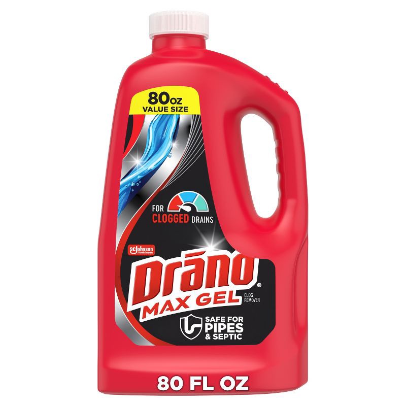 slide 1 of 17, Drano Max Gel Value Size Drain Cleaner and Clog Remover - 80 fl oz, 80 fl oz