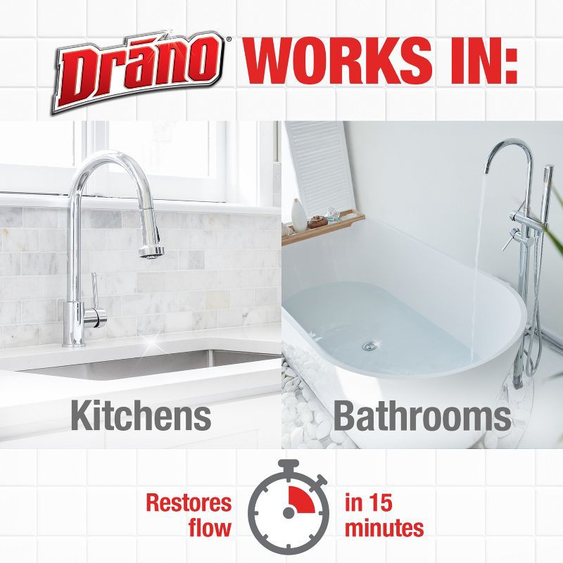 slide 5 of 11, Drano Max Gel Drain Cleaner and Clog Remover - 80 fl oz, 80 fl oz