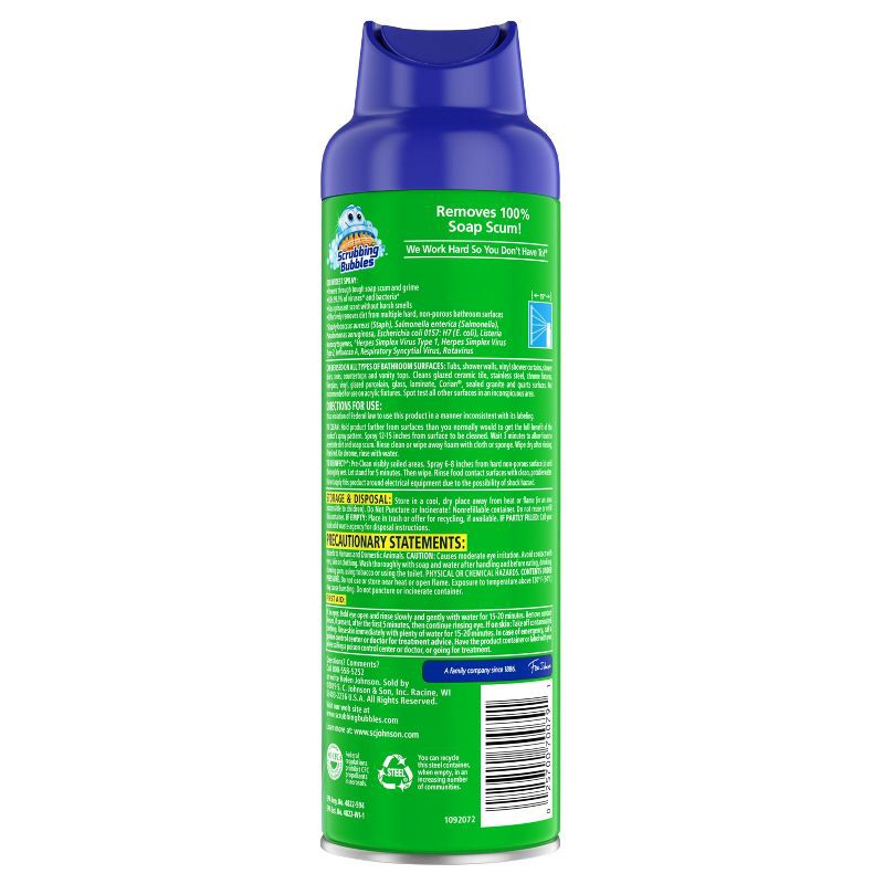 slide 3 of 13, Scrubbing Bubbles Mega Bathroom Shower Cleaner Foam Disinfectant Spray Aerosol - Rainshower - 20oz, 20 oz