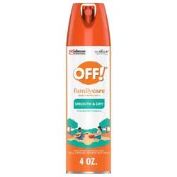 OFF! FamilyCare Bug Spray & Mosquito Repellent Smooth & Dry - 4oz