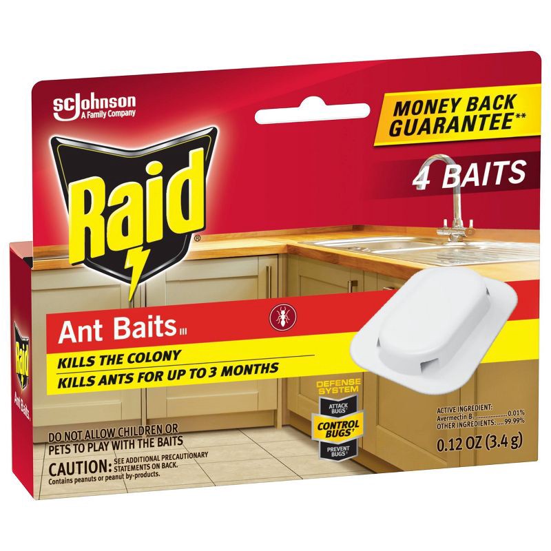 slide 15 of 15, Raid Ant Baits and Indoor Ant Baits - 0.12oz/4ct, 0.12 oz, 4 ct