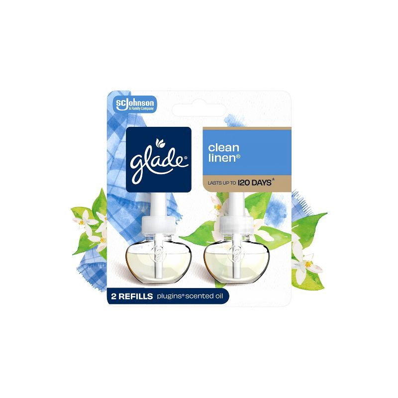slide 1 of 16, Glade Air Freshener Plug Ins Scented Oil Diffuser Refills - Clean Linen - 1.34 fl oz/2pk: Paraben-Free, Phthalate-Free, 2 ct; 1.34 fl oz