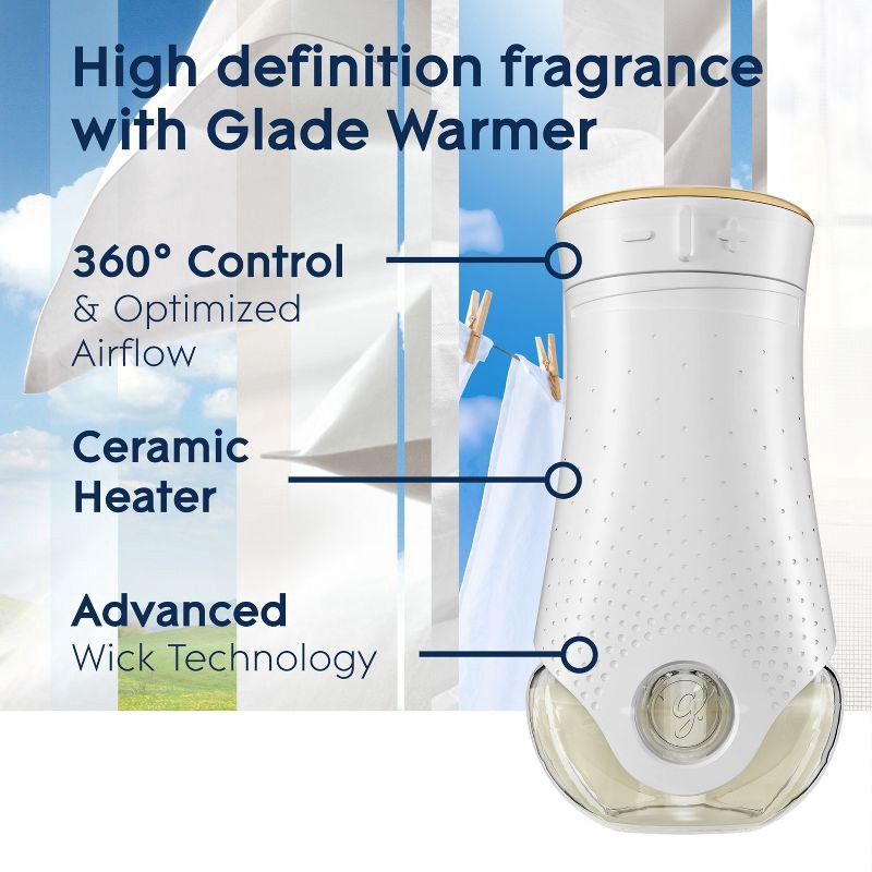 slide 8 of 16, Glade Air Freshener Plug Ins Scented Oil Diffuser Refills - Clean Linen - 1.34 fl oz/2pk, 2 ct; 1.34 fl oz