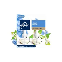 Glade Air Freshener Plug Ins Scented Oil Diffuser Refills - Clean Linen - 1.34 fl oz/2pk: Paraben-Free, Phthalate-Free