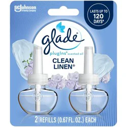 Glade Air Freshener Plug Ins Scented Oil Diffuser Refills - Clean Linen - 1.34 fl oz/2pk