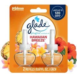 Glade Air Freshener Plug Ins Scented Oil Diffuser Refills - Hawaiian Breeze - 1.34 fl oz/2pk