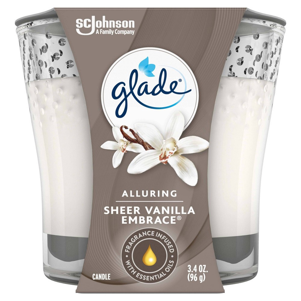 slide 9 of 9, Glade Small Jar Candles Sheer Vanilla Embrace - 3.4oz, 3.4 oz