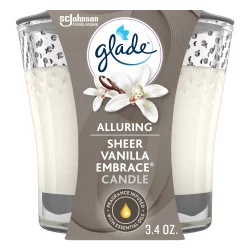Glade Small Jar Candles Sheer Vanilla Embrace - 3.4oz