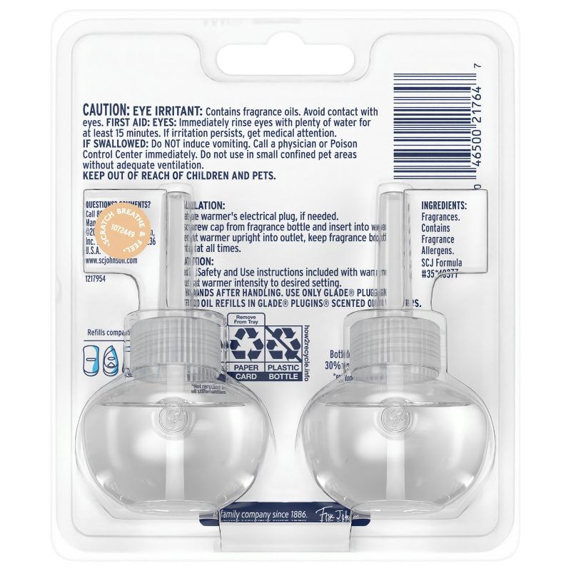 slide 3 of 15, Glade Air Freshener Plug Ins Scented Oil Diffuser Refills - Sheer Vanilla Embrace - 1.34 fl oz/2pk, 2 ct; 1.34 fl oz