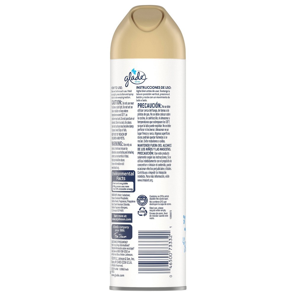 slide 5 of 5, Glade Aerosol Room Spray Air Freshener Clean Linen - 8oz, 8 oz