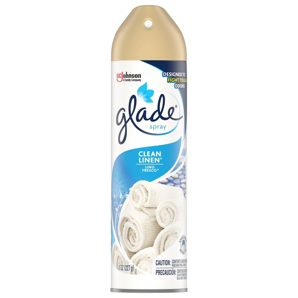 slide 3 of 5, Glade Aerosol Room Spray Air Freshener Clean Linen - 8oz, 8 oz