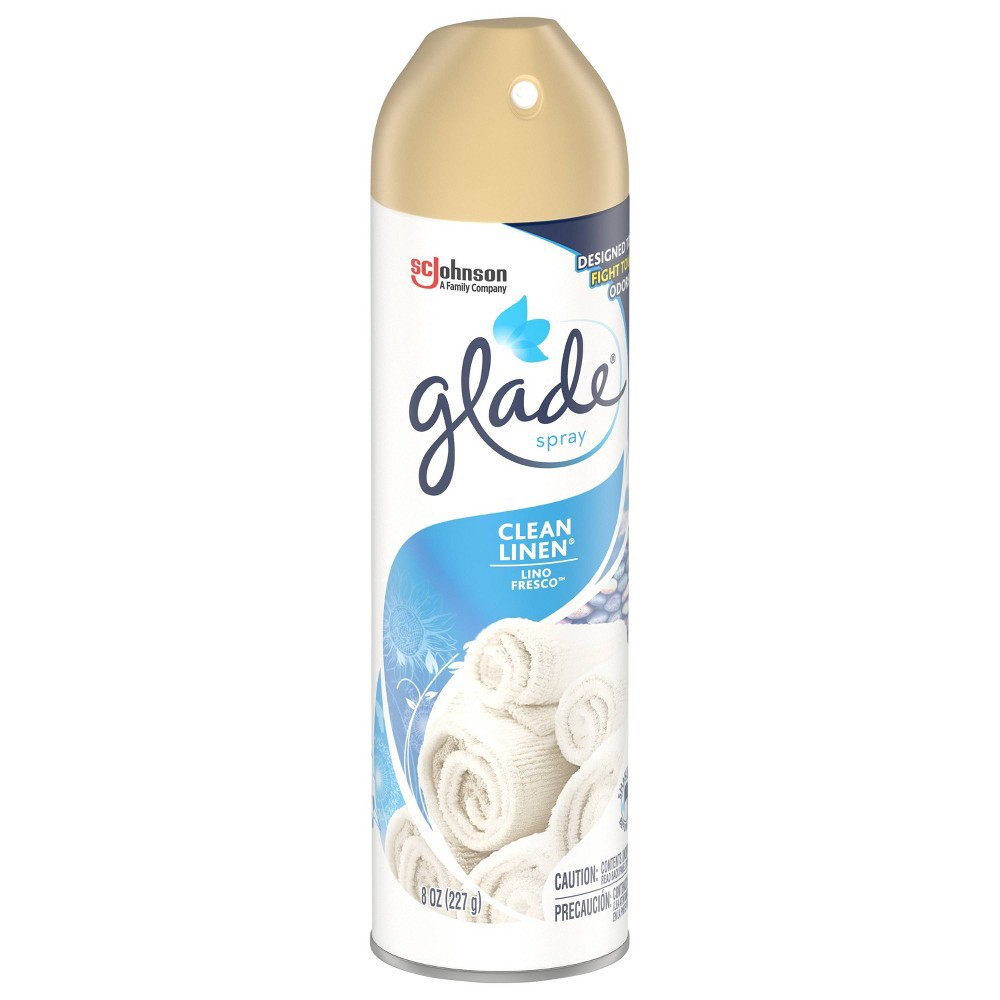 slide 2 of 5, Glade Aerosol Room Spray Air Freshener Clean Linen - 8oz, 8 oz