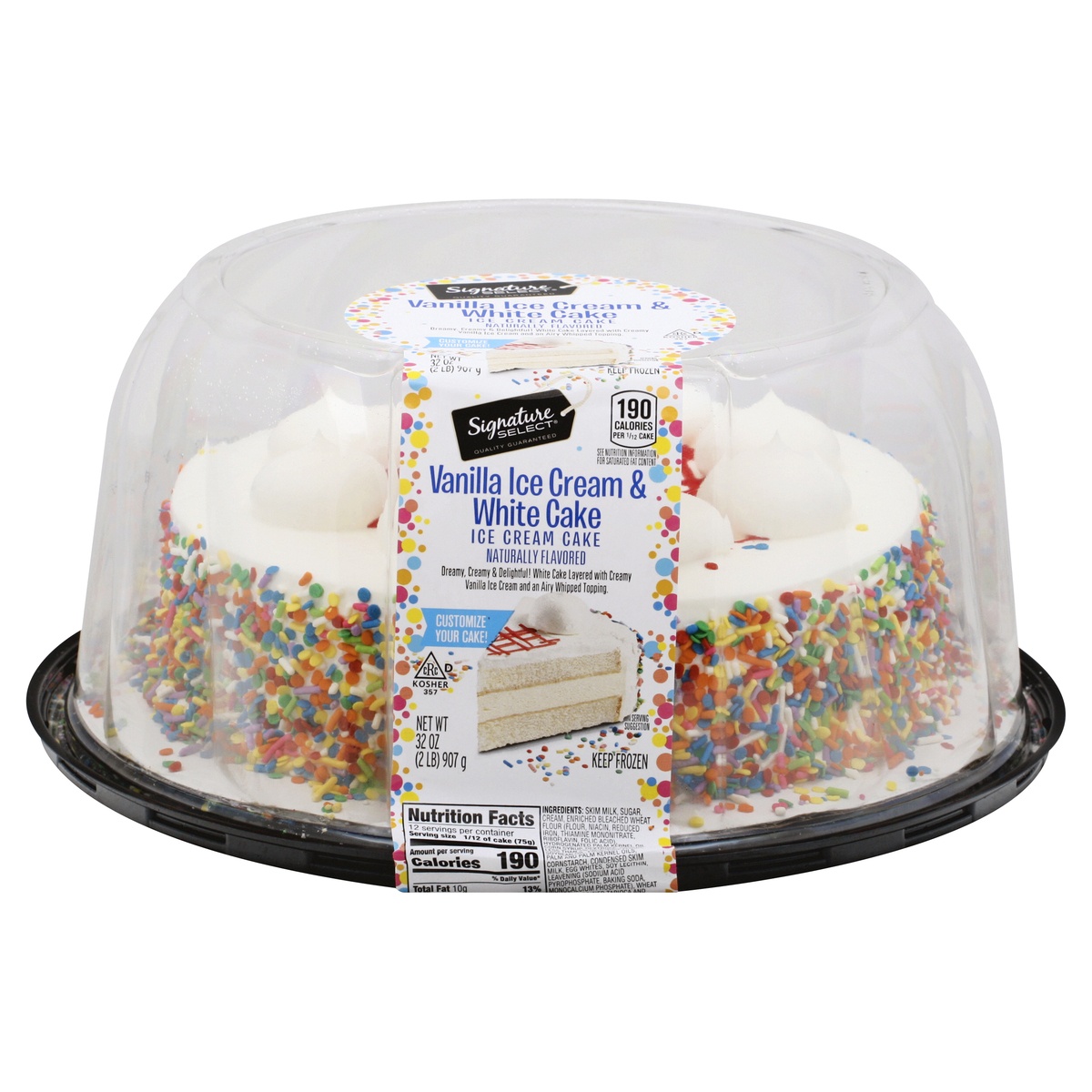 Signature SELECT Ice Cream Cake White Cake Vanilla Ice Cream 8 In - 32 Oz -  Star Market